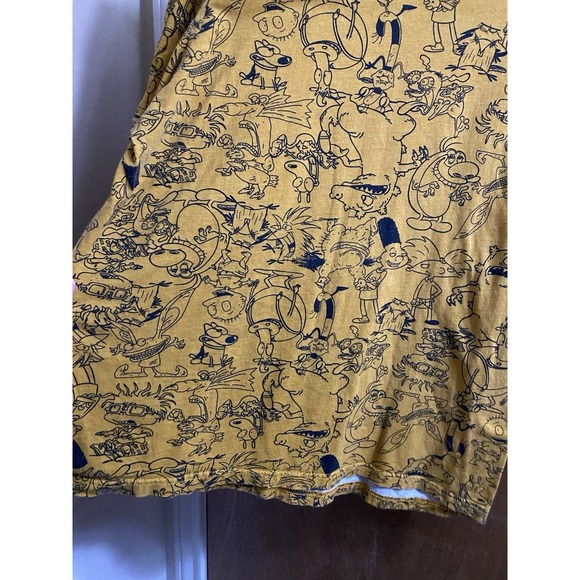 Nickelodeon VINTAGE T-Shirt Graphic Tee 90s Large Yellow Cartoons Rocko Rugrats - Picture 4 of 8